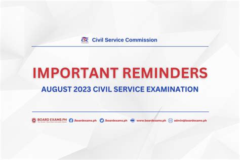 examinees guide csc 2023|IMPORTANT REMINDERS: August 2023 CSE.